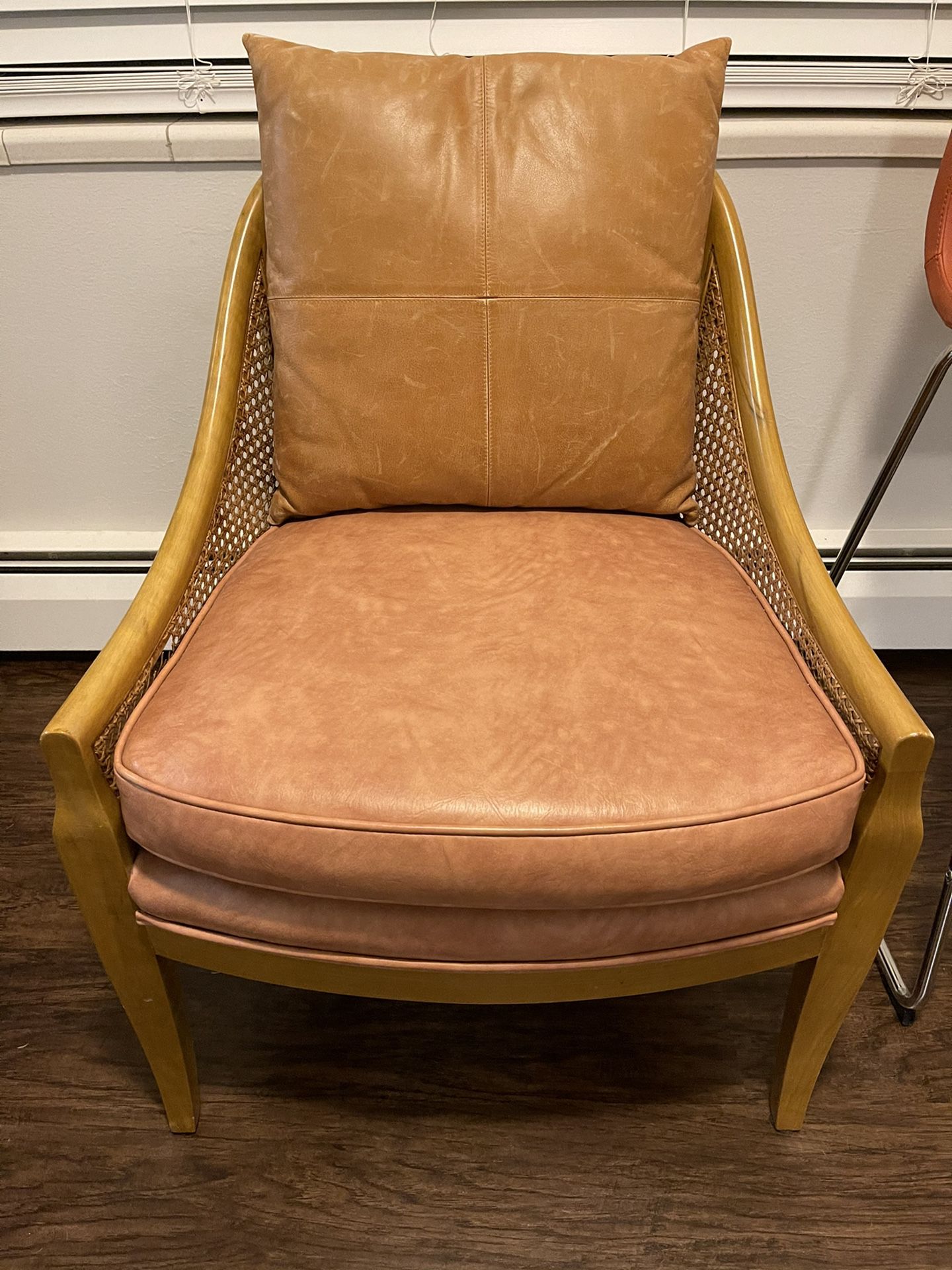 Cane Leather Chair