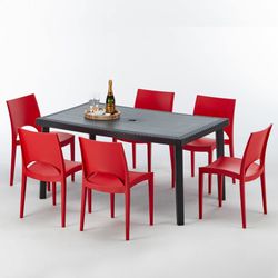 6 Chairs and Table Set offers the b:rattan design to enhance every outdoor setting with style