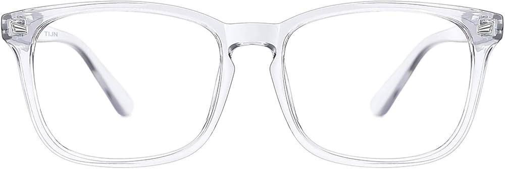 NEW TIJN Orange Blue Light Blocking Computer Glasses for Men & Women - Clear Frame Plus Cleaning Cloth Stay stylish and protect your eyes with these