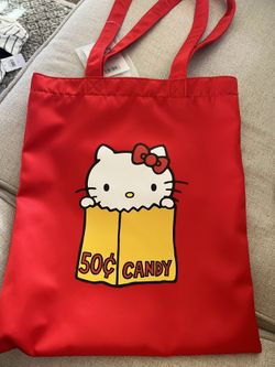 Hello Kitty Exhibition 50th limited edition original Red TOTE BAG