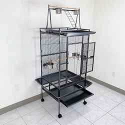 (NEW) $155 Large 68-inch Tall Bird Cage with Rolling Stand for Parrots Parakeets Cockatiel Lovebird