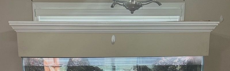 Beige and White Wood Aquarium Tank Canopy Hood