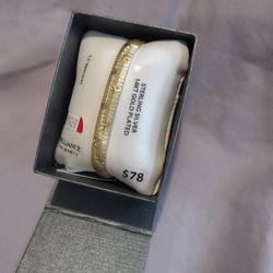 Sterling Silver 14KT Gold Plated 7.5" Bracelet