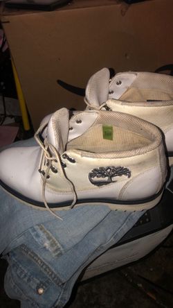 Timberland White Lace-Up Boots