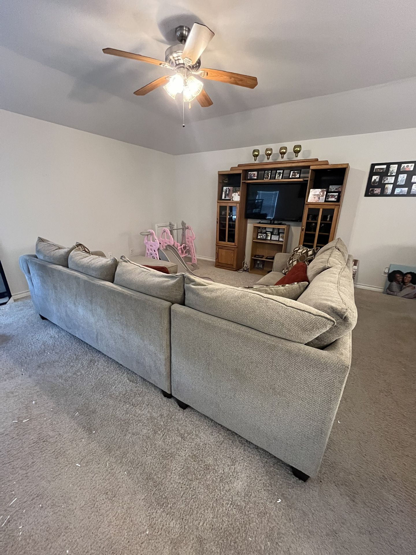 Spacious Wooden Entertainment Center