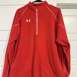 Red Under Armour Fleece Quarter Zip