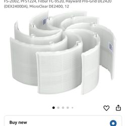 POOLPURE FS-2002 24 sq ft Pool Grid Filter Kit to replace Unicel FS-2002, PFS1224, Filbur FC-9520, Hayward Pro-Grid DE2420 (DEX2400DA), MicroClear DE2