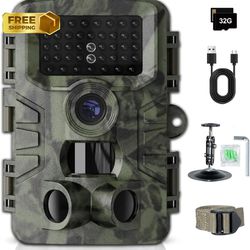 Trail Camera,32Mp 1520P Game 65FT Night Waterproof Hunting 3 PIR Sensor Wildlife