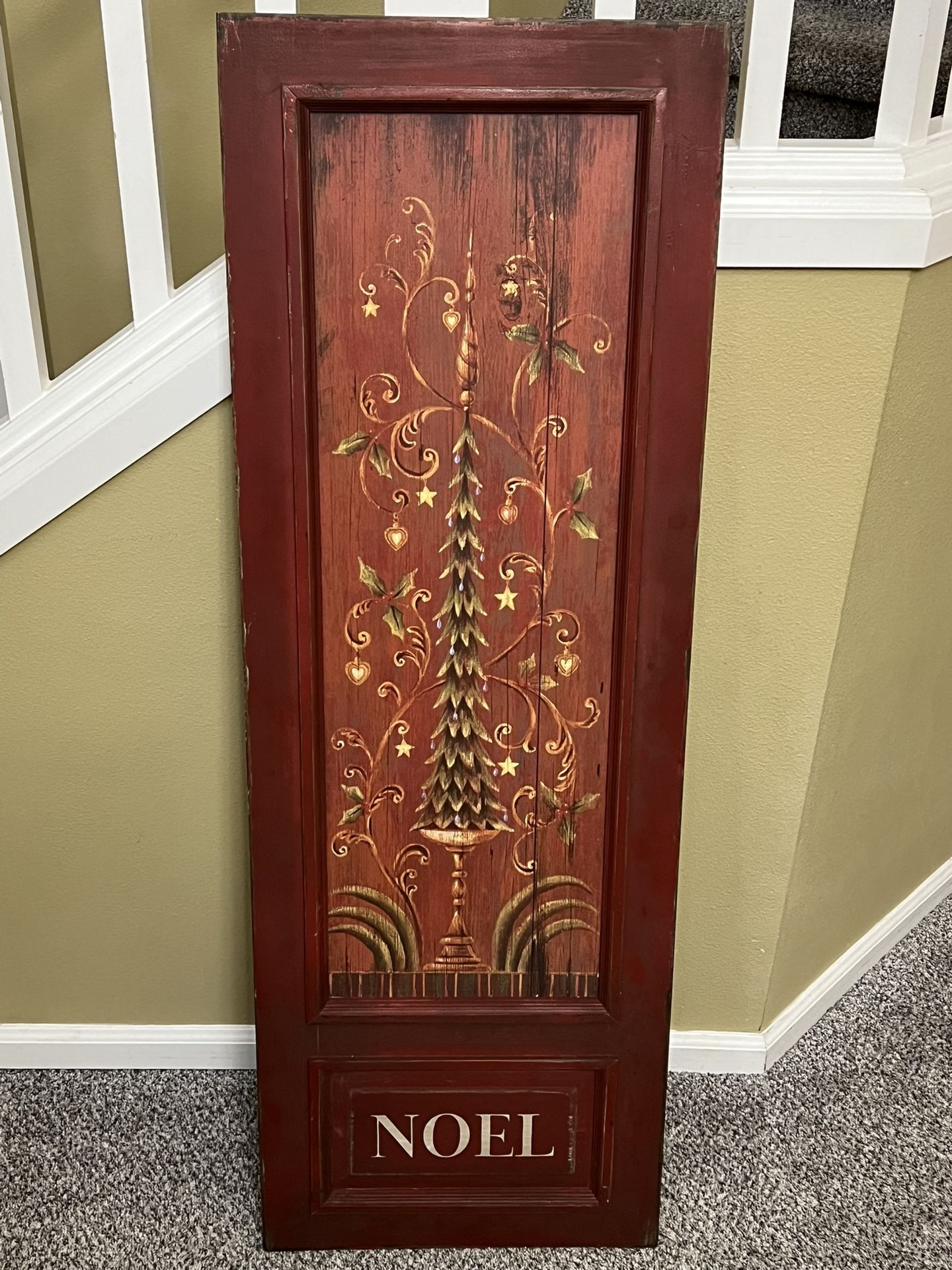 New, Beautiful NOEL Solid Wood Christmas Panel Wall Hanging