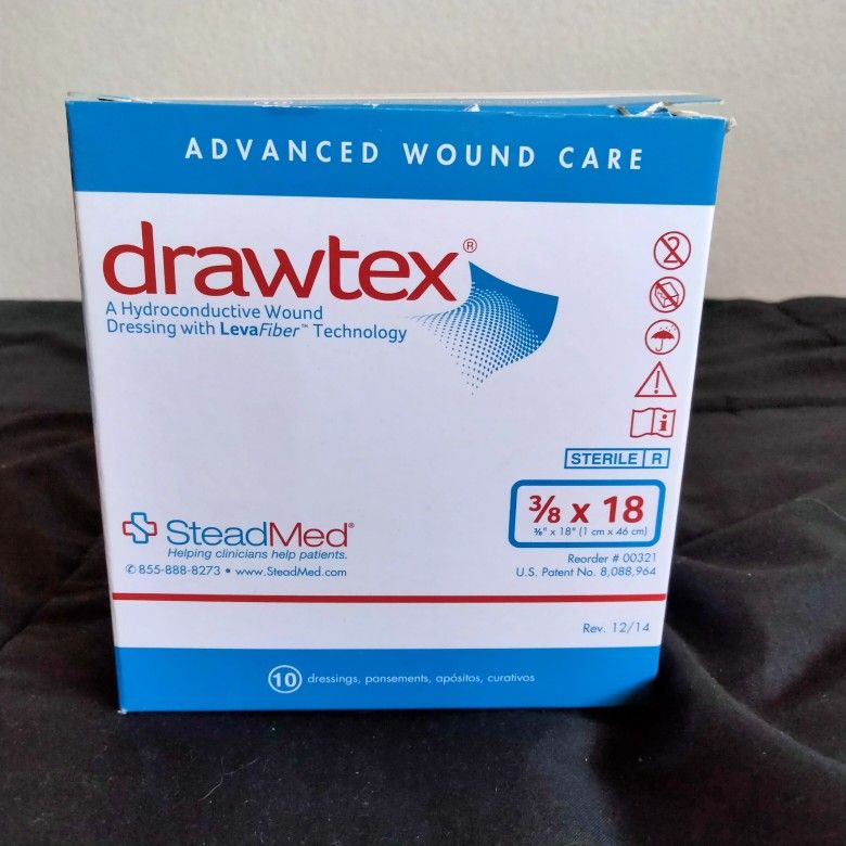 Drawtex® Wound Dressings 3/8"x 18" Rope, 10ct Box