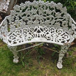 Vintage white outdoor Cast Iron Swing