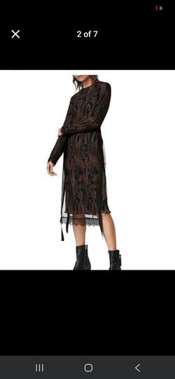 ​ALLSAINTS Kiara Ossia Dress - Elegant Paisley Print - MSRP $325