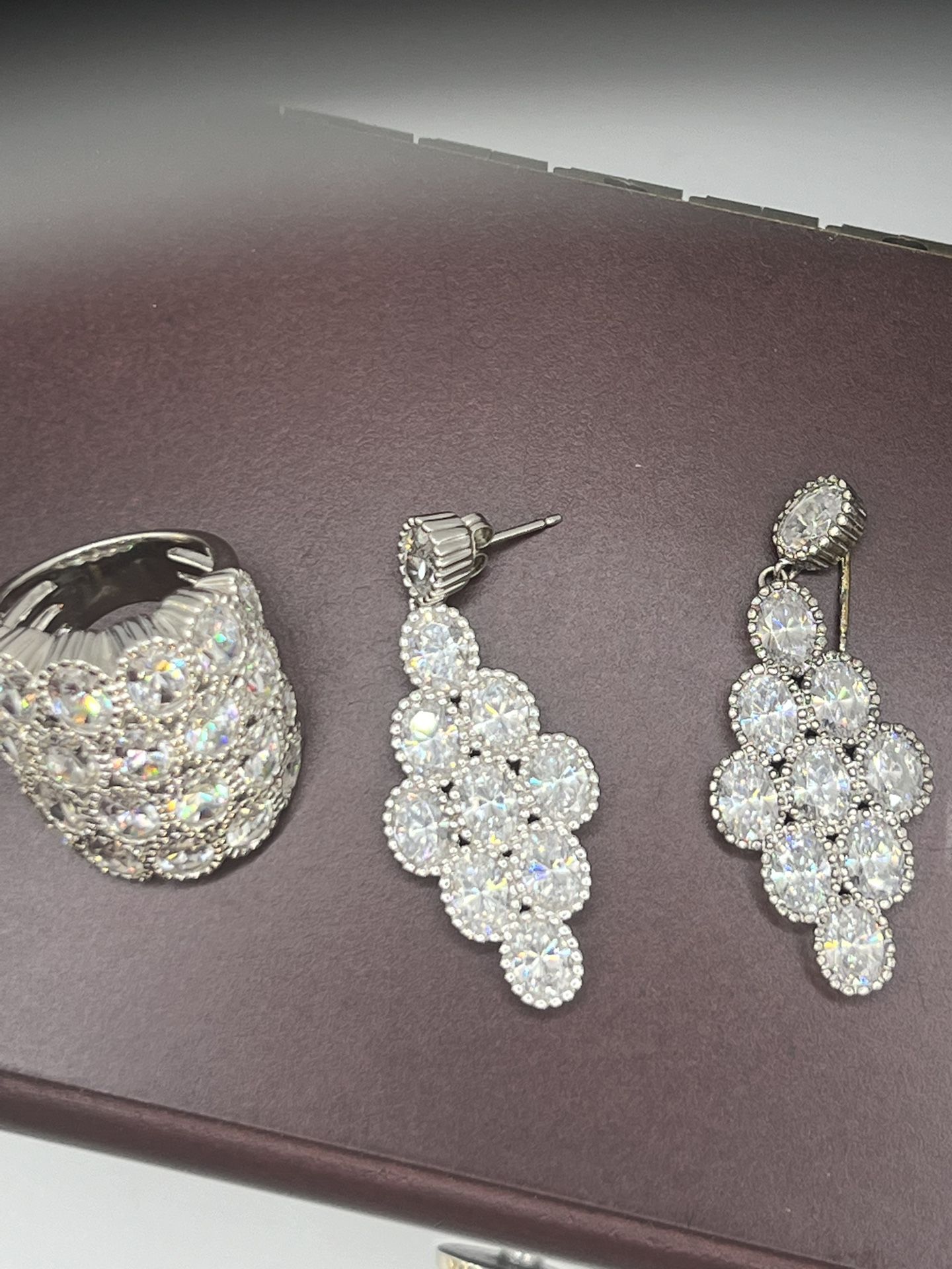 Silver Ring And Earrings