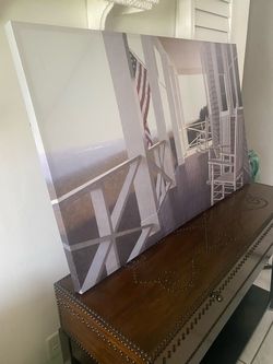 Large Canvas Wall Art Porch Scene -   Like New