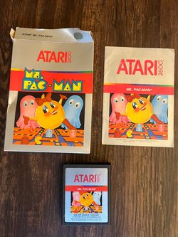Working Atari 2600 Ms Pac Man Game CIB Box Instructions