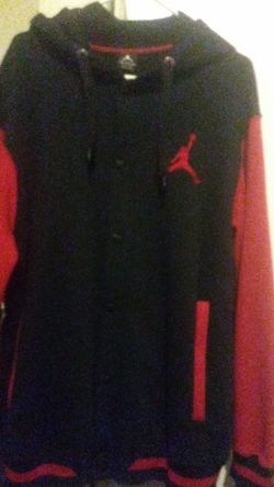 Jordan red and black varsity jacket XXL