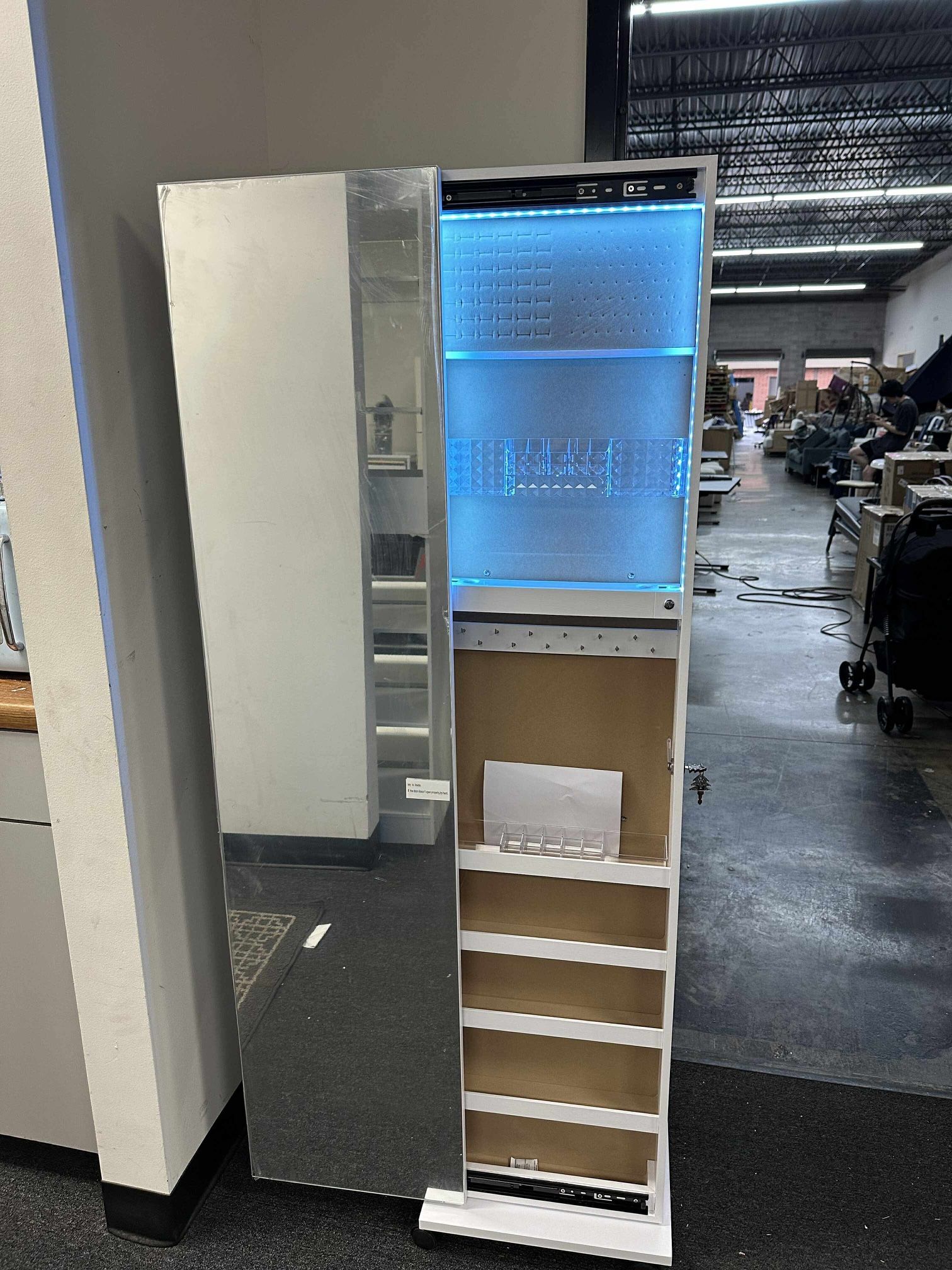 360° Rotating LED Jewelry Armoire, Full Length Mirror(damaged)