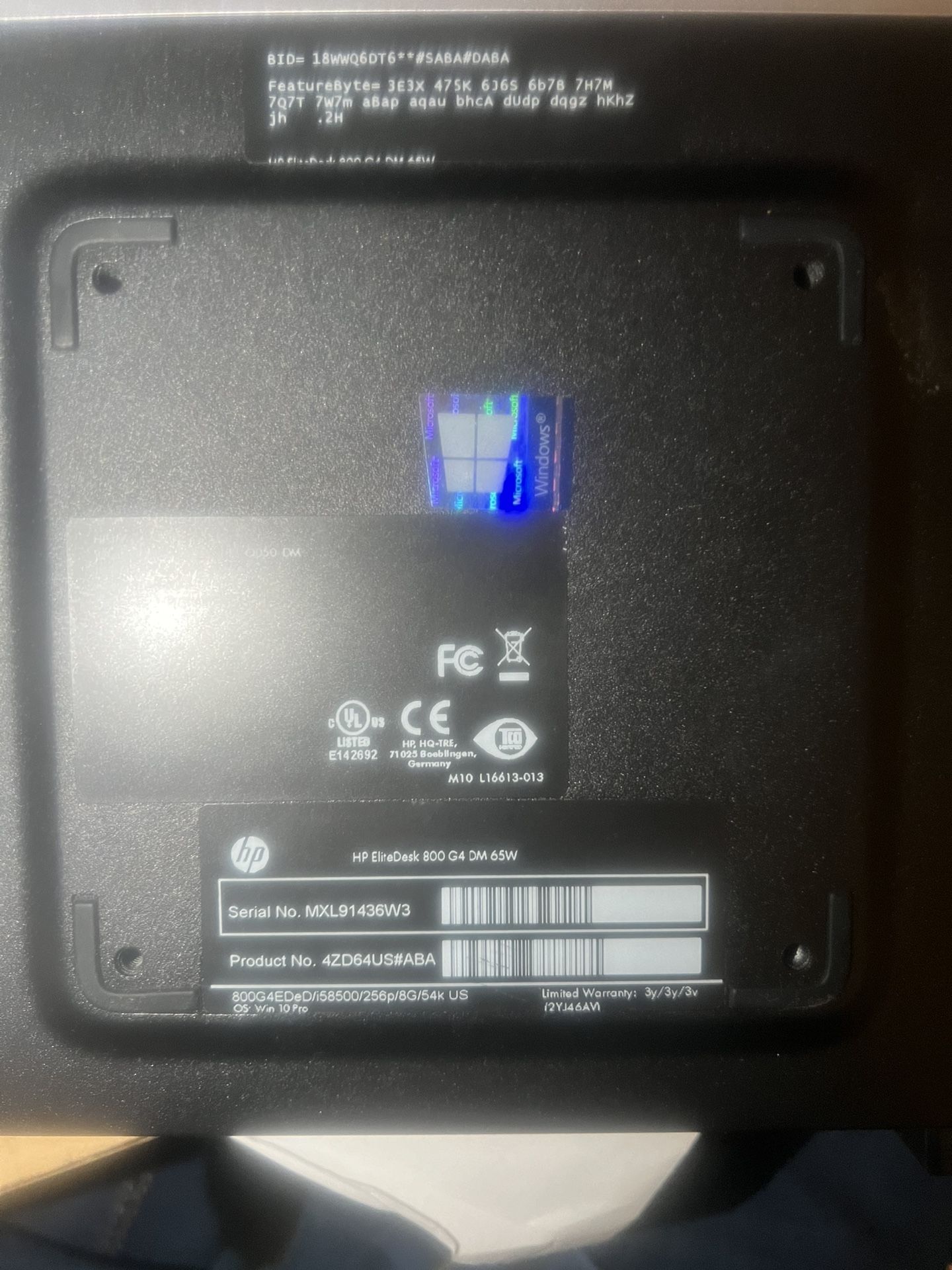 HP ELITEDesk 800 G4 Dm 65w