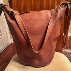 Vintage Coach XL Mahogany Leather Duffle Sac #9085