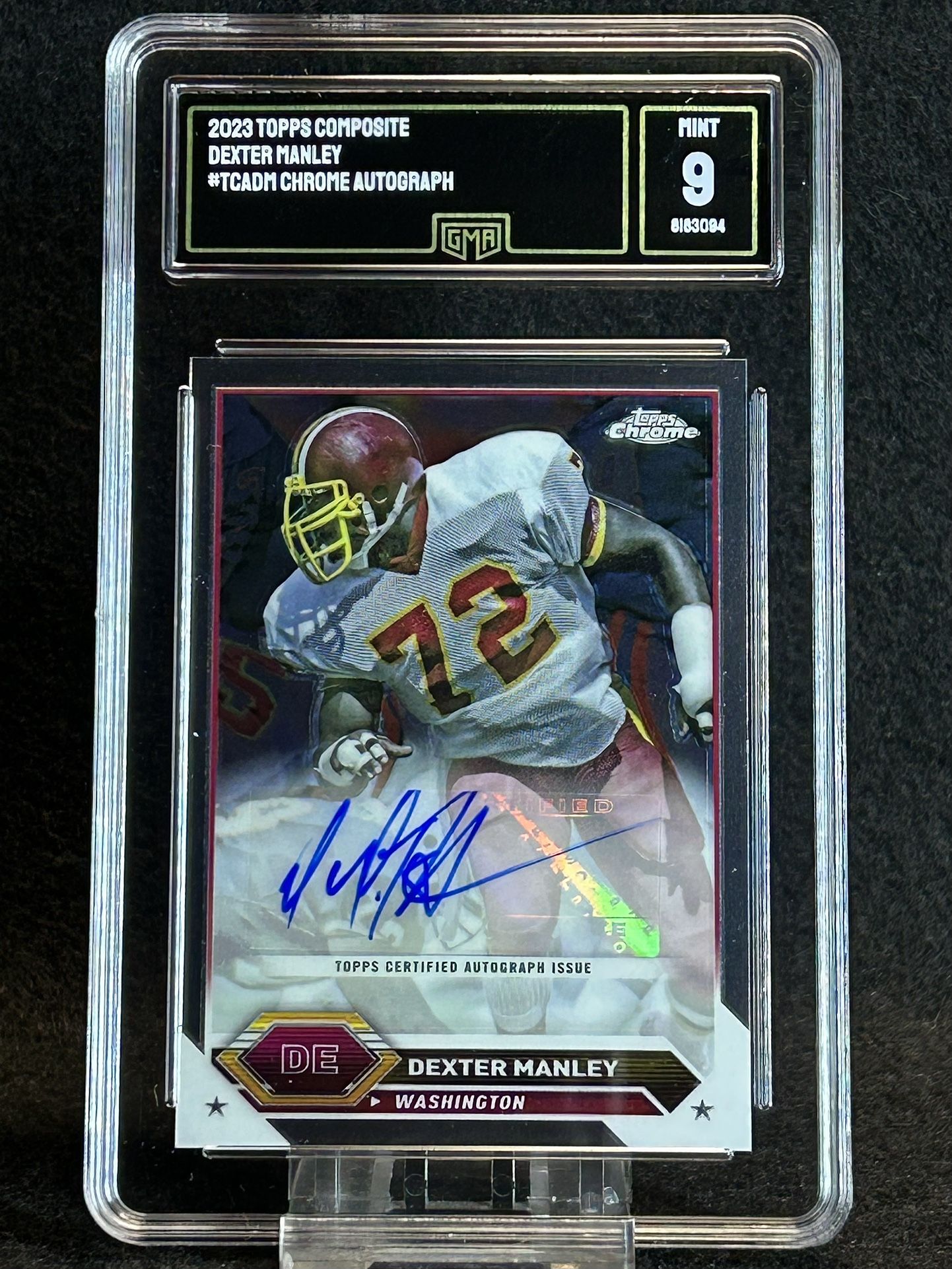 2023 Topps Composite π₯ Dexter Manley π₯ Chrome Auto GMA 9 Mint π - Washington Redskins
