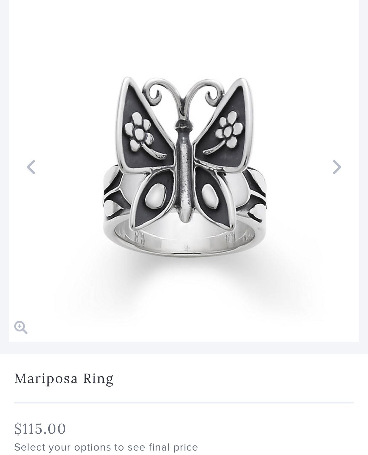 James Avery Rings Butterfly Ring New Never Worn