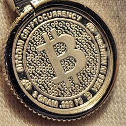 Bitcoin Round 1g Pendant + Bezel [925] Stamped 