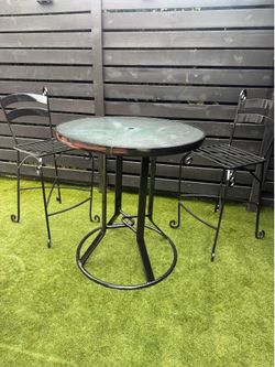 Wrought iron Outdoor table set bar height