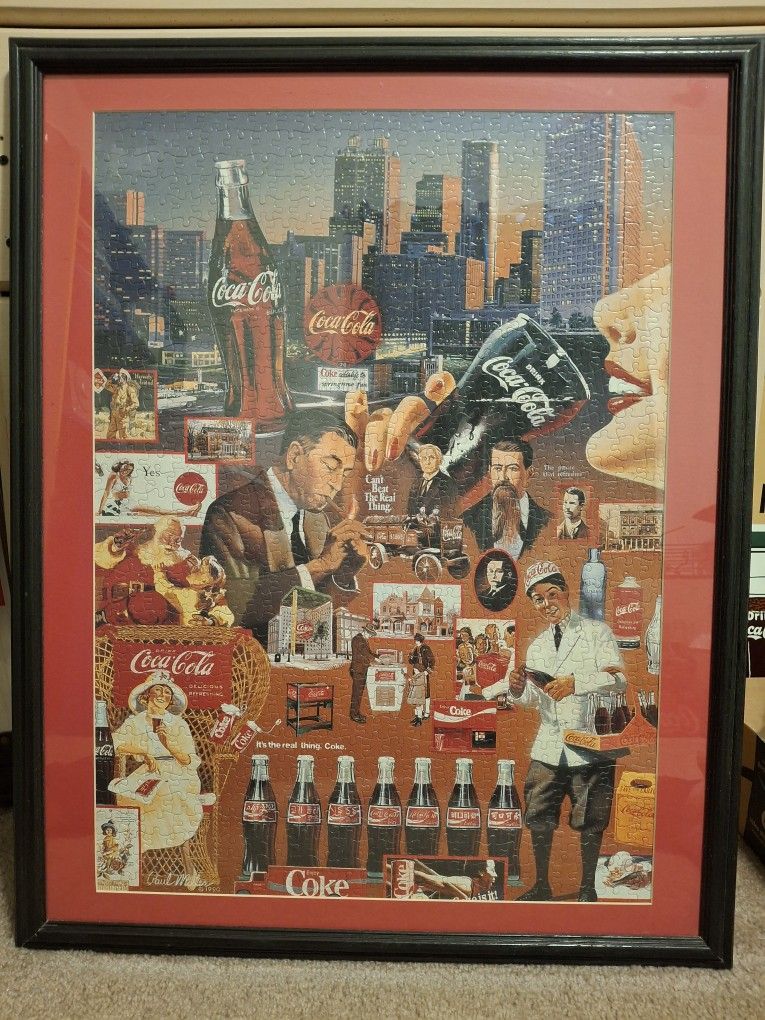 Large Framed Coca Cola Puzzle