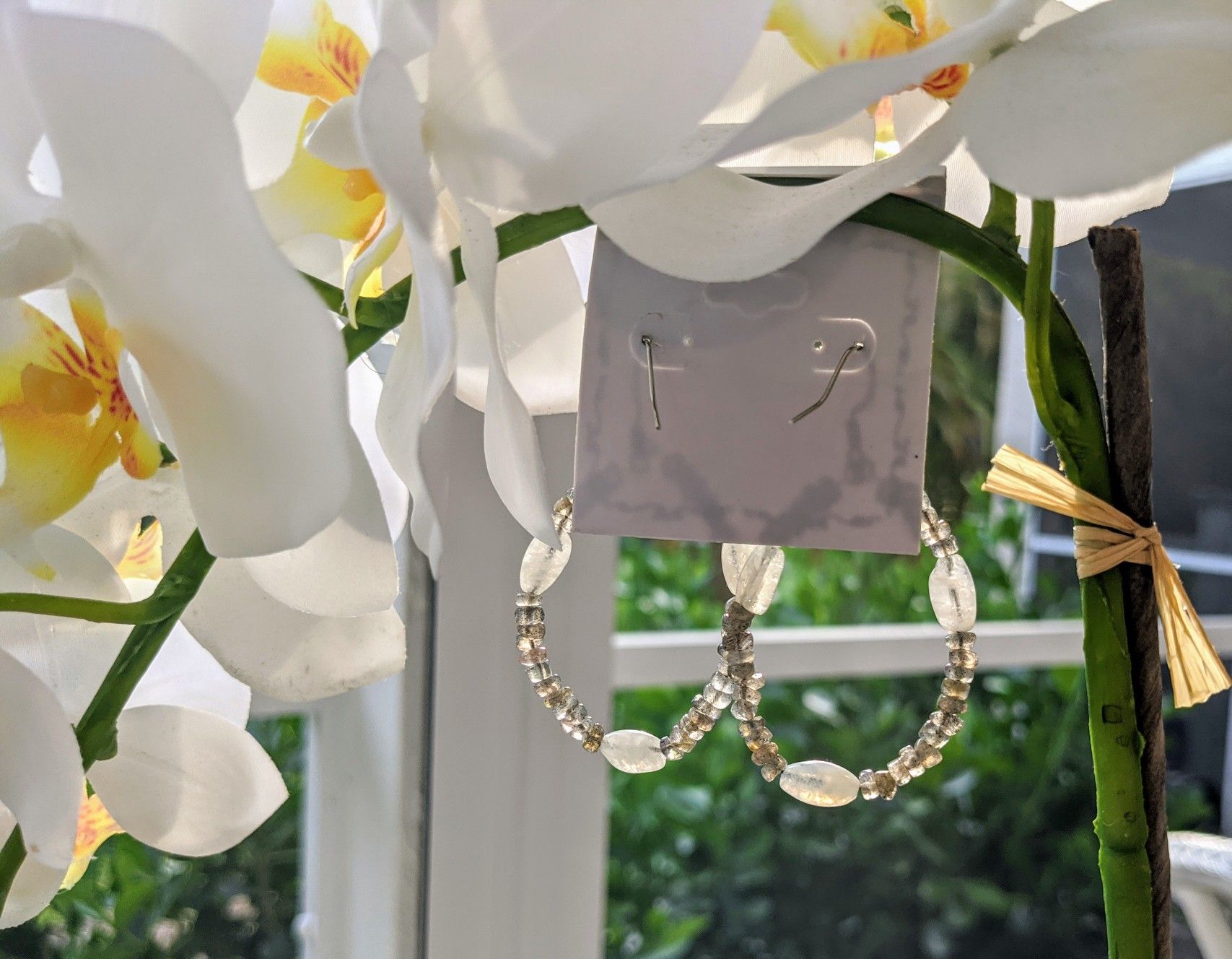 Labradorite & Moonstone Hoop Earrings