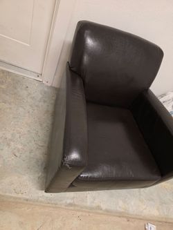 Dark Brown Leather Accent Chair
