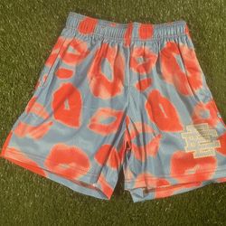 Eric Emanuel Valentines Day Blue Kiss Shorts - Size S