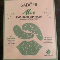 Aloe Vera Under Eye Patches and Moisturizing Lip Mask Set - 10 Pcs