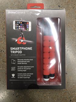 NWT smartphone tripod with mount adapter red