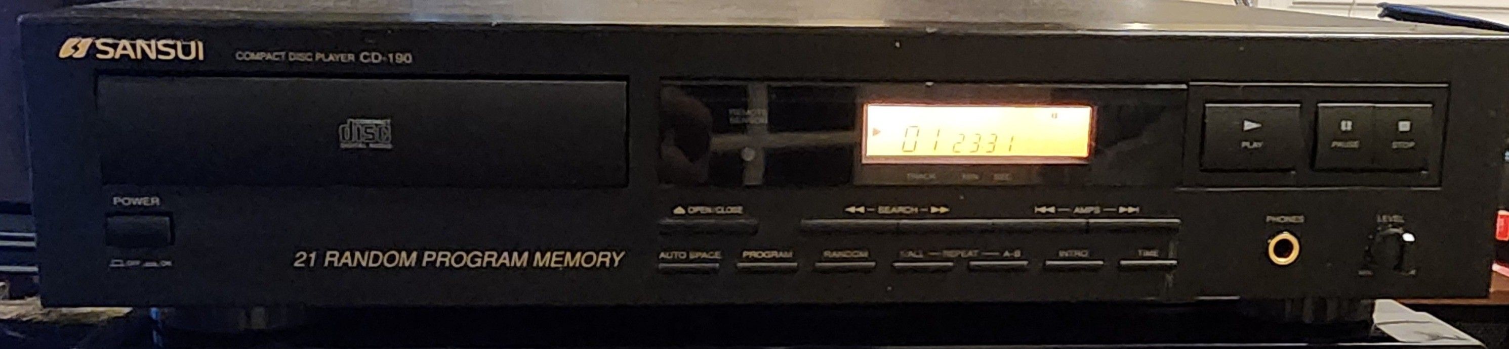 Vintage Sansui CD-190 CD Player Compact Disc Player