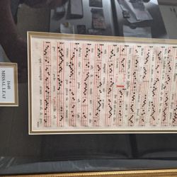 Framed Missal Leaf From 1640 