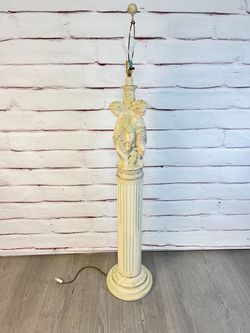 Vintage Ivory Neoclassical Cherub Floor Lamp