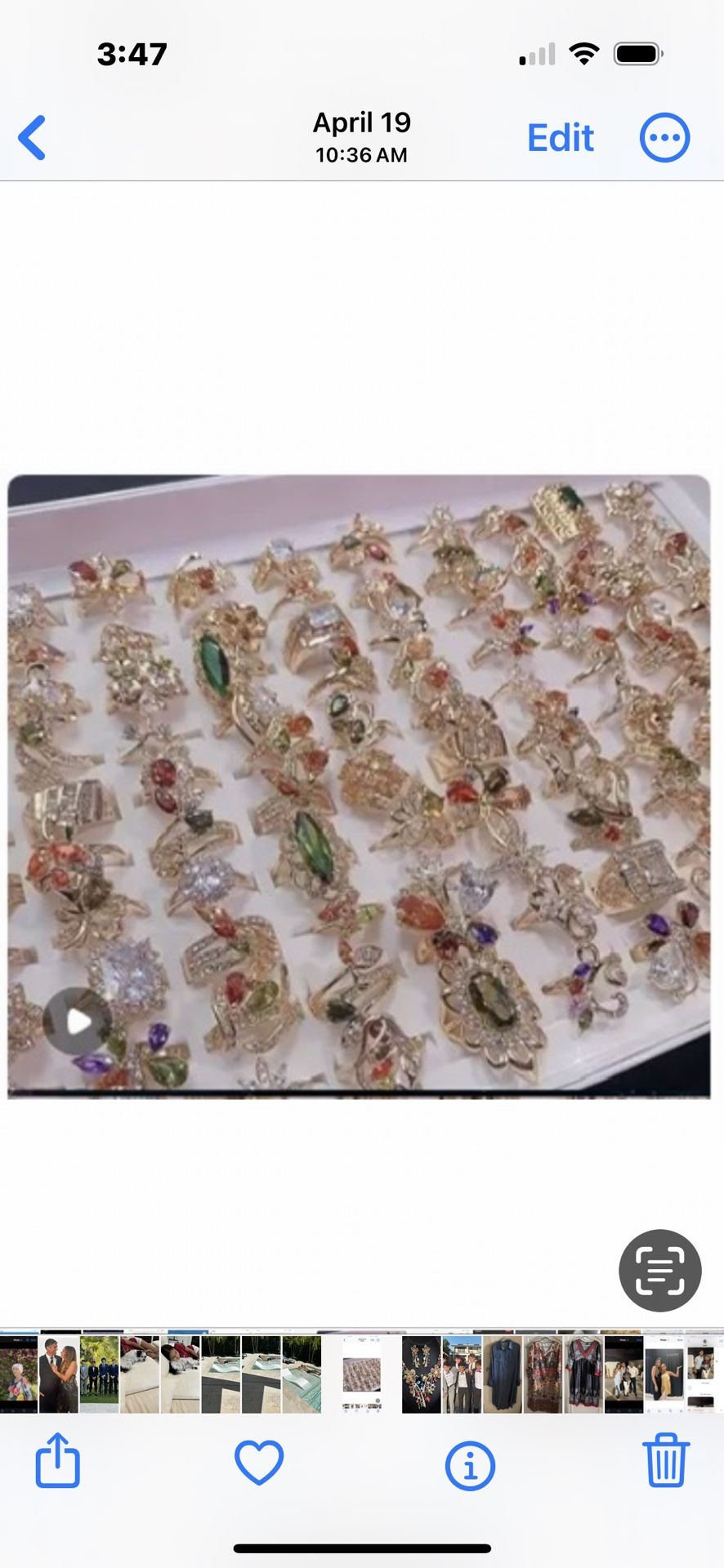 20 Pieces Of Rhinestone Rings