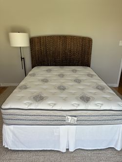 Pottery Barn Woven Wicker Queen Headboard