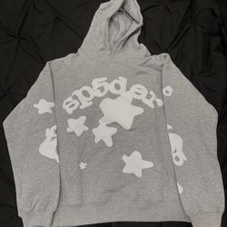 Sp5der Hoodie Size Large Grey 