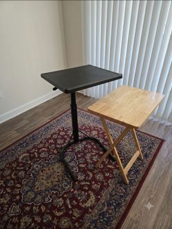 ​Set of 2 Personal Tables (Solid Wood Folding Table & Adjustable Laptop Table)