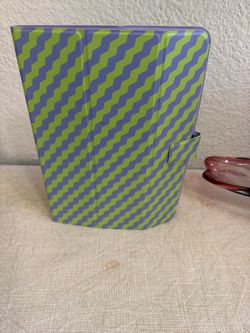 Tablet Folio Case Green Blue Wave Pattern