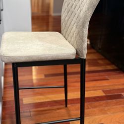 Beige Bar Chairs – Set of 4, Modern High Chairs