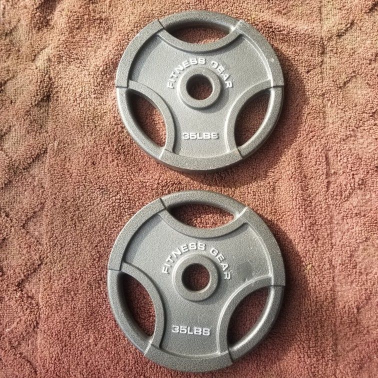 2" OLYMPIC  PLATES. 70LBs
 2-35s.    
7111.  S. WESTERN WALGREENS 
$80.  CASH ONLY 