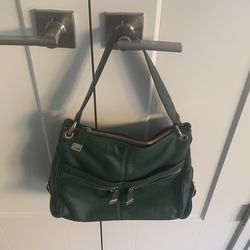 Michael Kors dark green leather purse