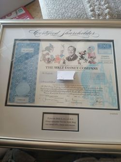 2011 Walt Disney Stock Certificate