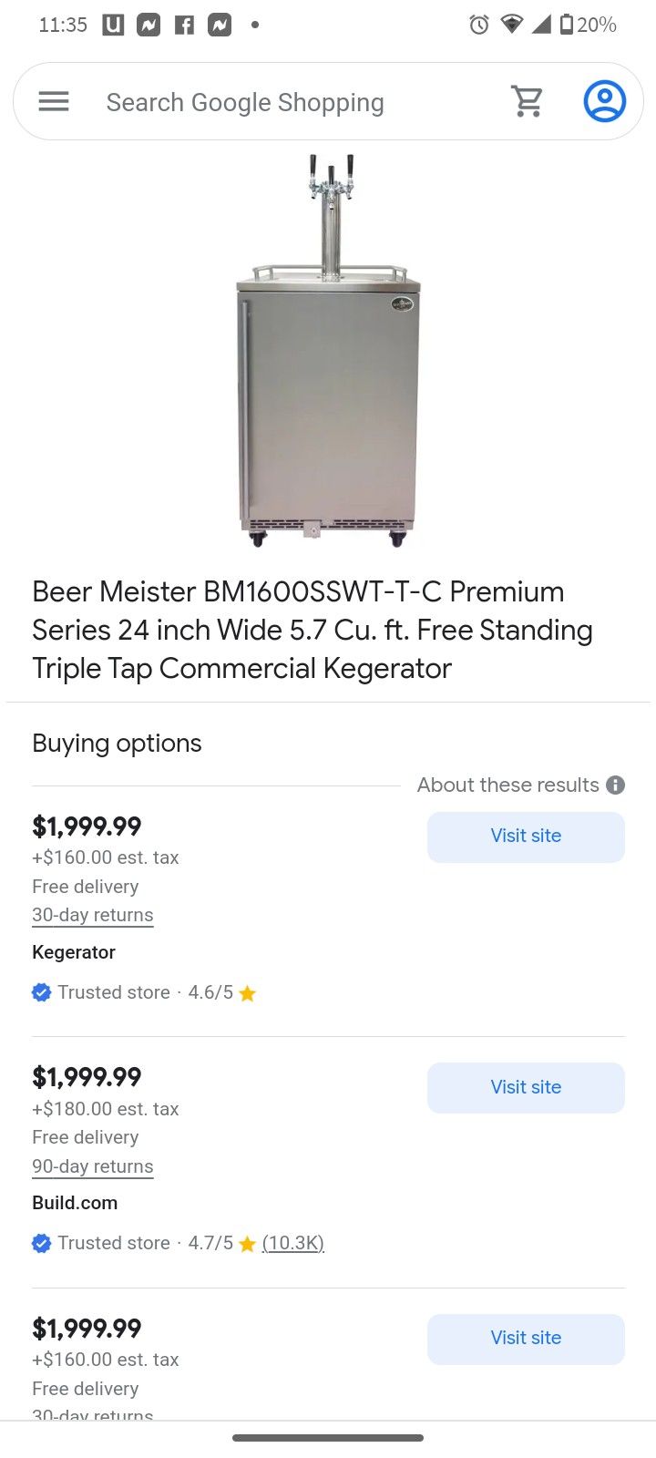 Beer Meister 3 Tap Kegerator With Busch Keg for Sale in Athens, GA