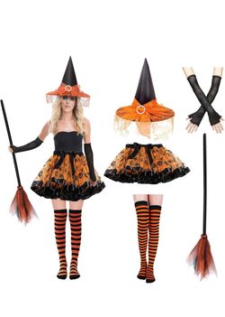 Halloween Witch Costume Set with Accessories