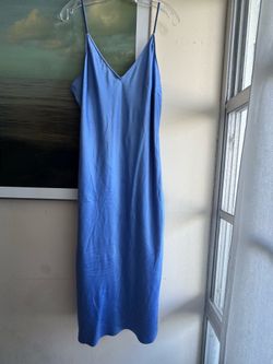 Express blue satin dress M