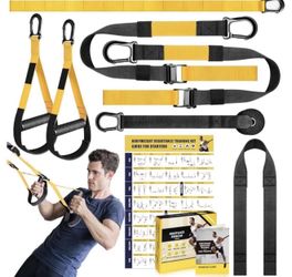 Home Resistance Training Kit, Resistance Trainer Exercise Straps with Handles, Door Anchor and Carrying Bag for Home Gym, Bodyweight Resistance Workou