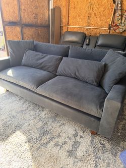 West Elm Midnight blue Couch 82"
